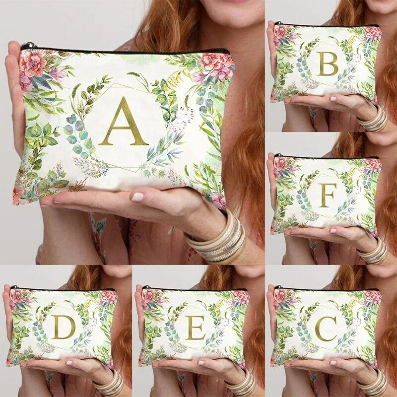 Advanced Sense Leaf Flower Printed Pattern for women's Makeup Bag School Stationery Bag bagno Pocket Travel Essential Item