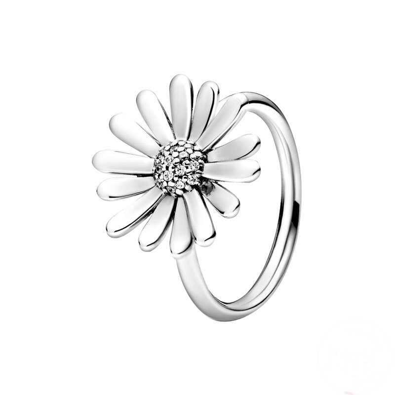 925 srebrny pierścionek niebieskie z cyrkonią kształt kwiatu błyszczący zielnik klaster pierścień wieczność kobiety Pandor Finger pierścionek szlachetna biżuteria