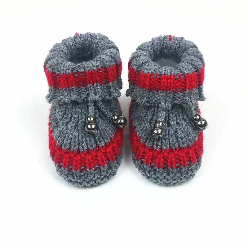 Novo feito à mão terminado malha primavera outono inverno sapatos de lã do bebê recém-nascidos sapatos de caminhada de lã do bebê de malha 0-3-6-8 meses