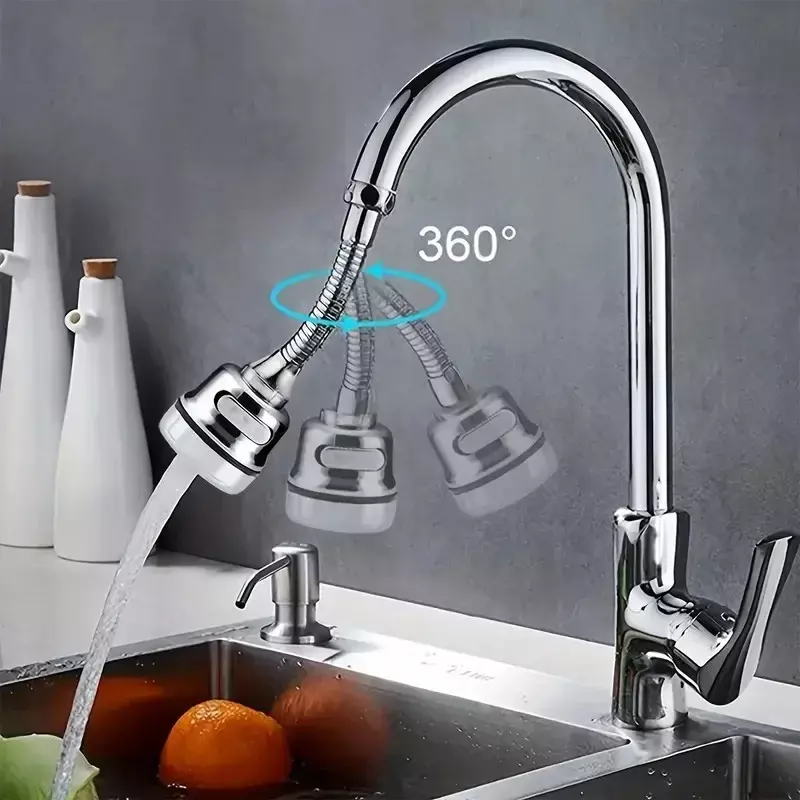 360°Rotatable Faucet Extension/shapeable Faucet Sprayer with Eco-water Saving -3 Spray Modes, Splash Resistant, Easy To Install.