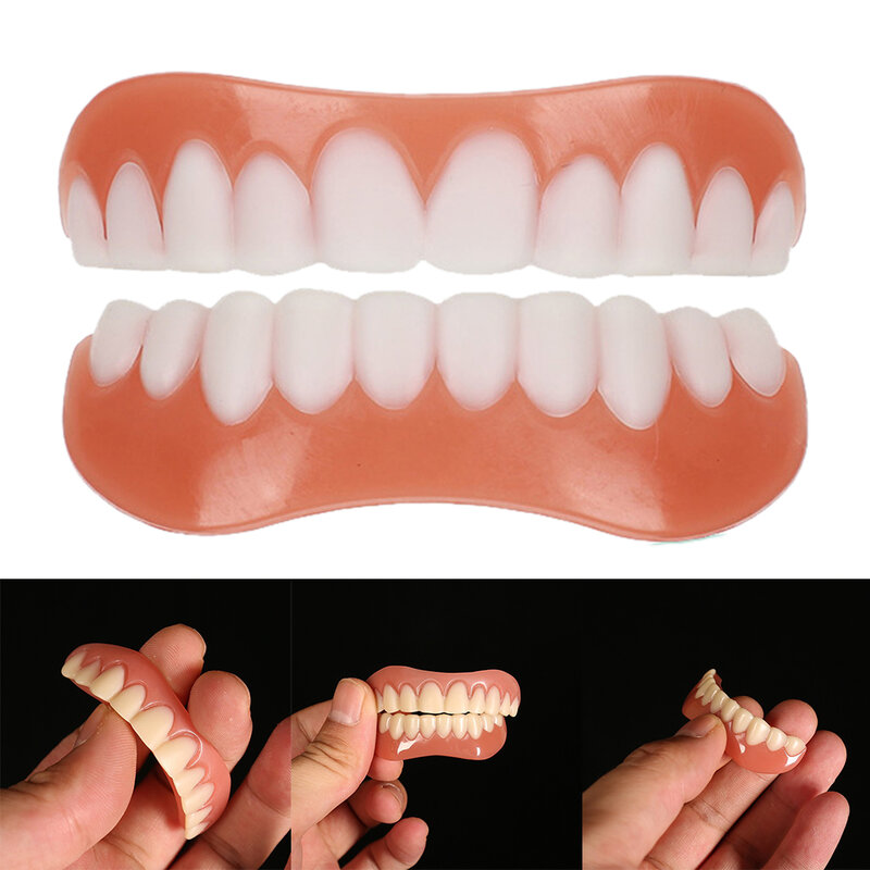 偽のシリコン歯のホワイトナー,ジェル入り,完璧な感触の補修,偽の歯茎,快適な歯の矯正