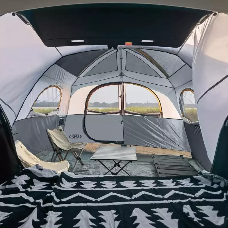 خيمة التخييم ، خيمة الباب الخلفي لسيارة 6 أشخاص ، خيمة في الهواء الطلق ، سهلة التركيب مع أمطارالمياه ، 10x9x78 بوصة (H)