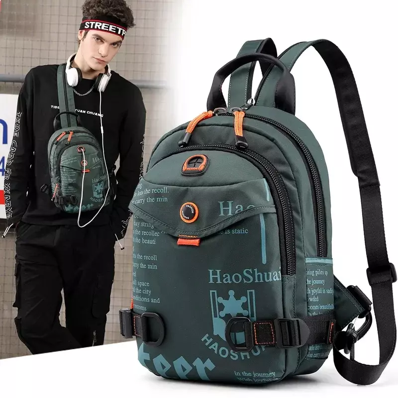 Bolsas Chest Male Multifunction School Nylon Bag Student Crossbody Pattern Men Travel Shoulder New Letter Bag Bag