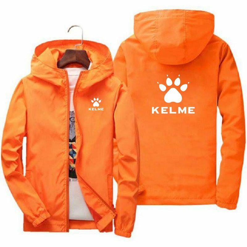 2024 New Spring and Autumn men's KELME brand Outdoor Camping felpa con cappuccio da uomo con cerniera impermeabile giacca sportiva da uomo con protezione solare grande