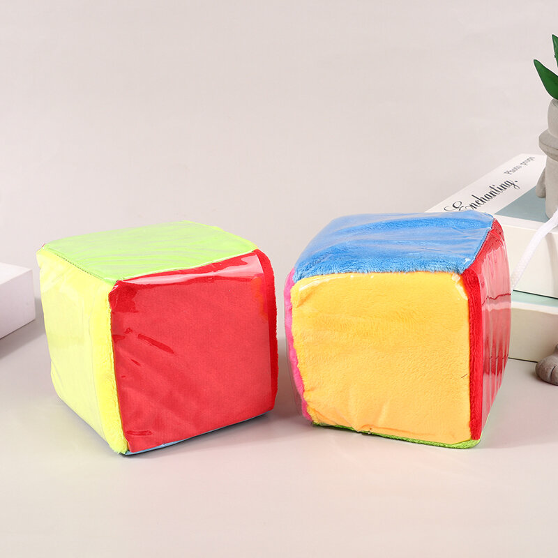 Juguete de felpa cuadrado de tarjeta Insertable para niños, dados de esponja de película plástica de cubo, ayudas para la enseñanza de iluminación, dados de juego Multicolor, 10cm