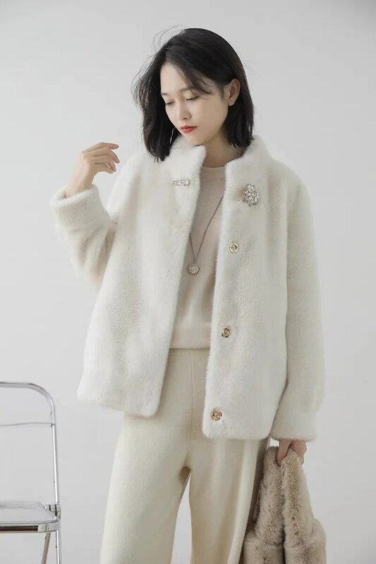 Inverno caldo Eco cappotto di pelliccia nuovo in cappotti giacca di pelliccia finta cappotto di pelliccia sintetica da donna nuova giacca da donna 2024