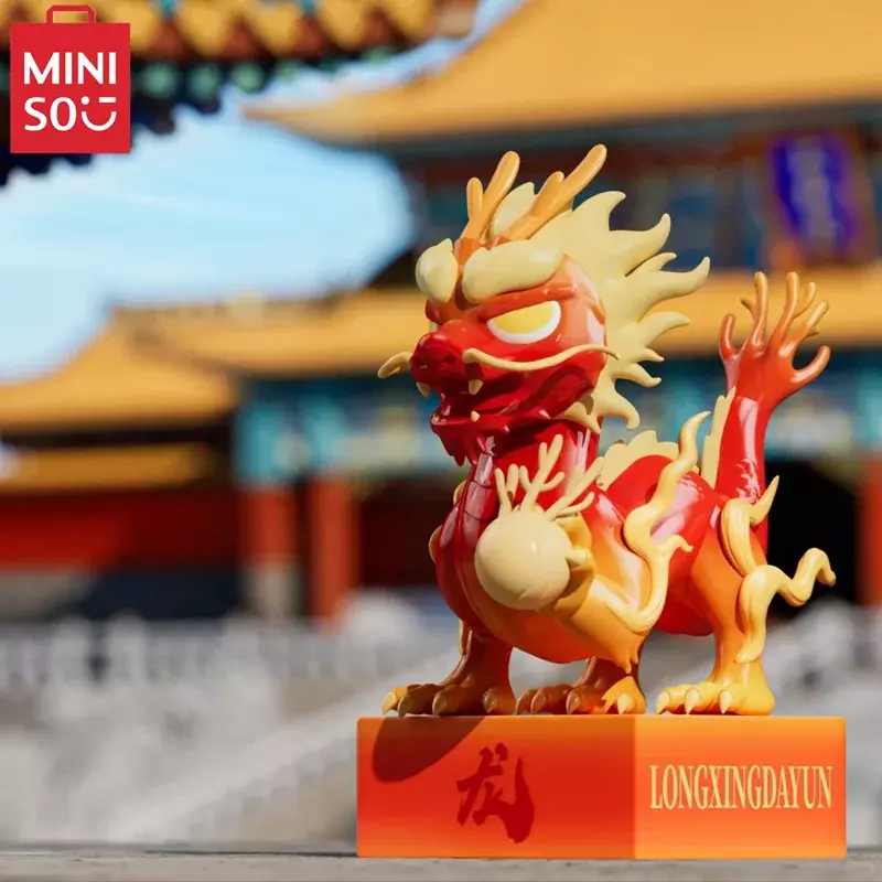 MINISO-brinquedo modelo chinês do estilo das crianças, há um dragão na cidade proibida, elevador limitado, ornamento, presente de ano novo