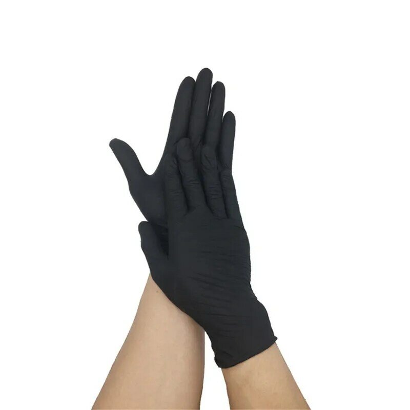 ヘアグローブヘアシャンプー用の傷のある滑り止め手袋手袋の繰り返し使用サロンツールブラックラテックス粒子グローブ付き