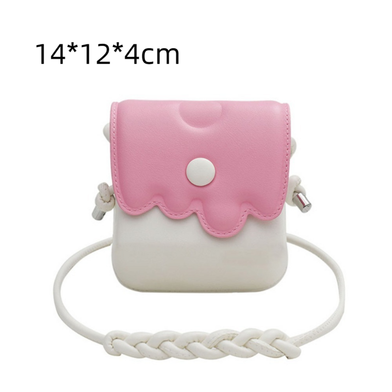 Contrast Color Messenger Bag New Candy Color PU Leather Coin Purse Flap Casual Shoulder Bag Girls