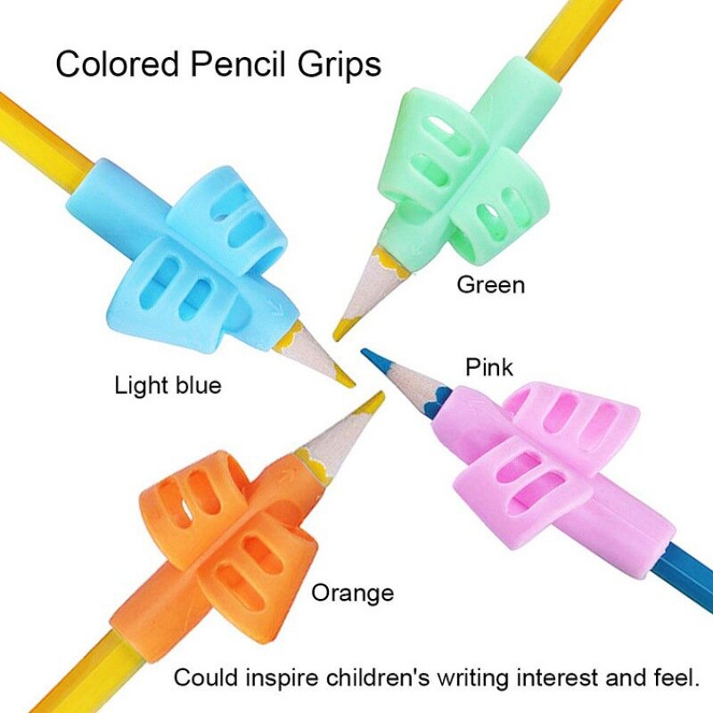 2/4 Children's writing posture corrector silicone student pen holder stationery pen holder alphabet training device
