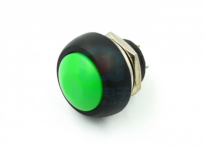 Interruptor de botão auto-redefinindo impermeável pequeno, botão Lockless redondo, preto e branco, amarelo, laranja, azul, verde, vermelho, 12mm, PBS-33B