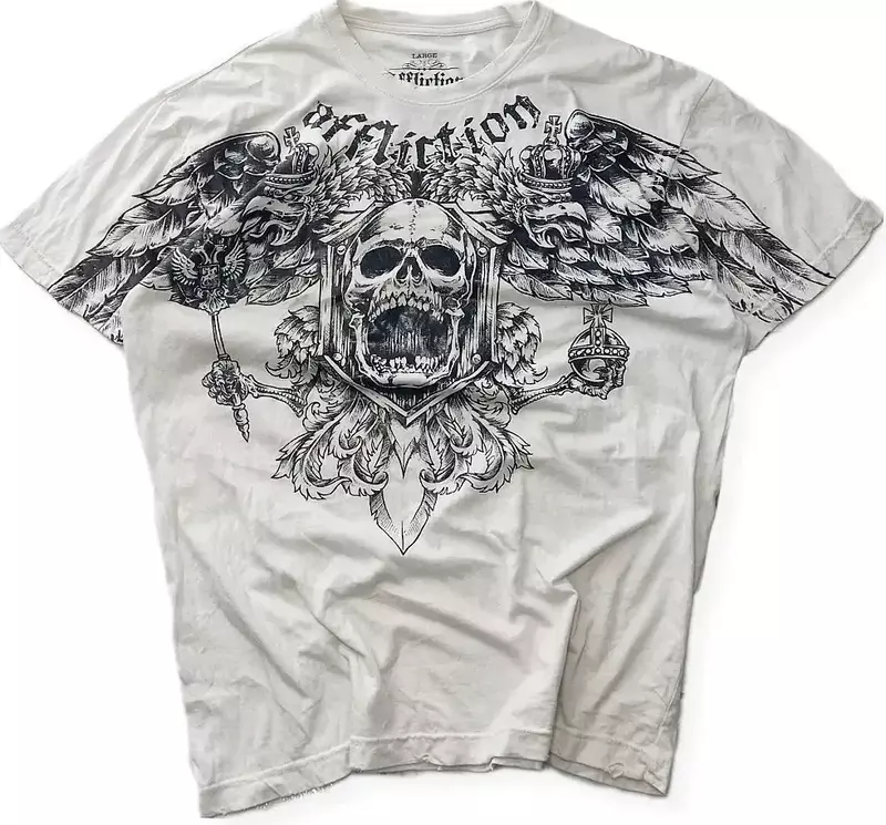 Y 2K Nieuwe Harajuku Retro Hiphop Skull Pattern Oversized T-Shirt Dames Street Gothic Casual Paar Joker Top 2024