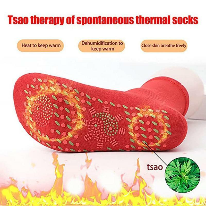 Auto meias de aquecimento meias de yoga meias antiderrapantes reflexologia thermo thermo thermotherapeutic sock auto aquecimento pé massagem para alívio