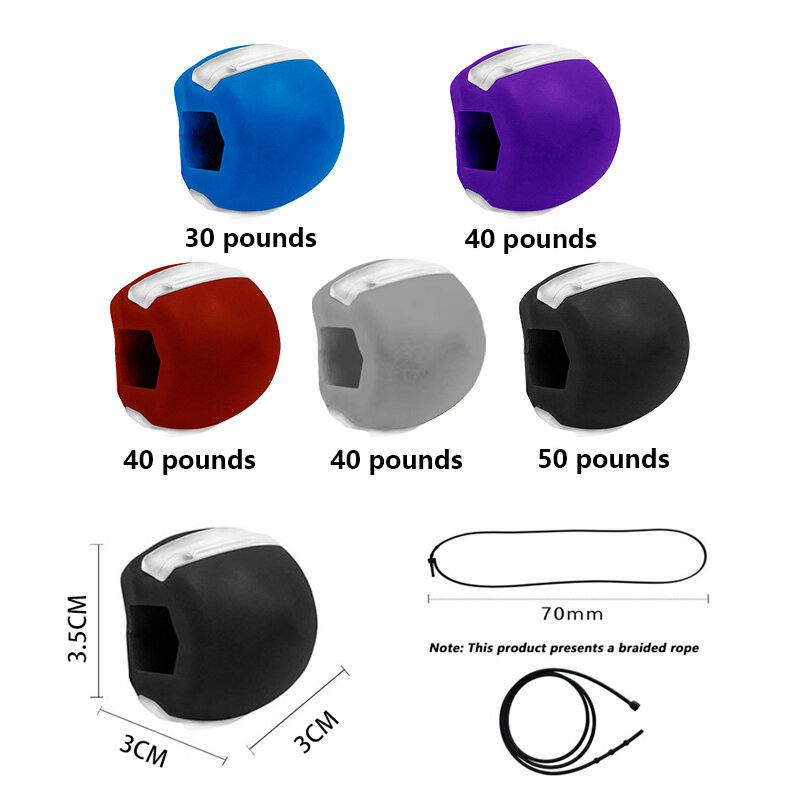 Línea de ejercicio de mandíbula de Gel de sílice de grado alimenticio Bola de entrenamiento muscular Bola de Fitness cuello cara tonificación mandíbula entrenamiento muscular estiramiento facial