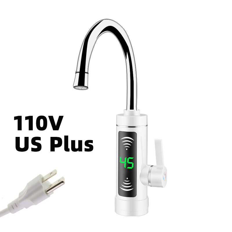 Electric Water Heater Bathroom Kitchen Water Tap Faucet Tankless Instant Hot Water Faucet 3000W Fast Heat 110V US Plug