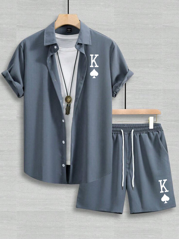 Chemise hawaïenne à manches courtes pour hommes, shorts de plage décontractés, chemise d'été, nouveau