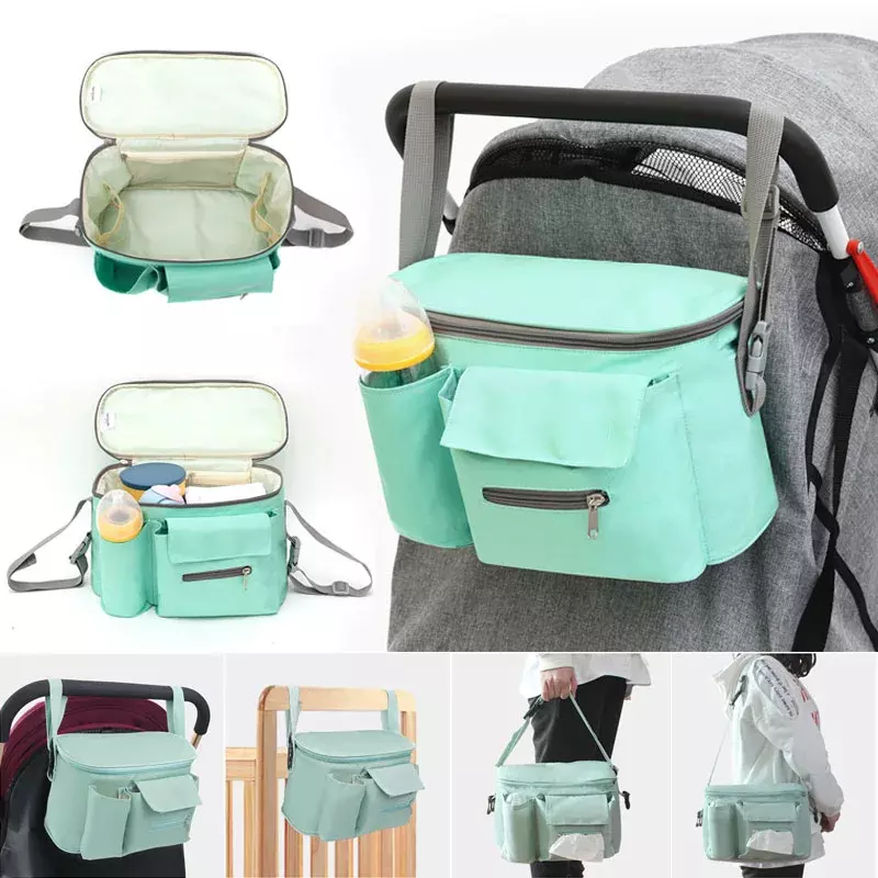 Multifuncional Waterproof Baby Stroller Organizador, Pram Grande Capacidade, Carriage Bag, Carrinho Acessórios