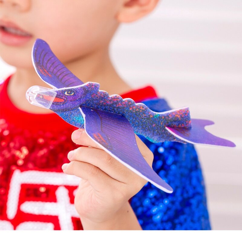 Warna Acak DIY tangan melempar mainan pesawat tempur terbang Gider pesawat Model pesawat terbang mainan pesawat terbang