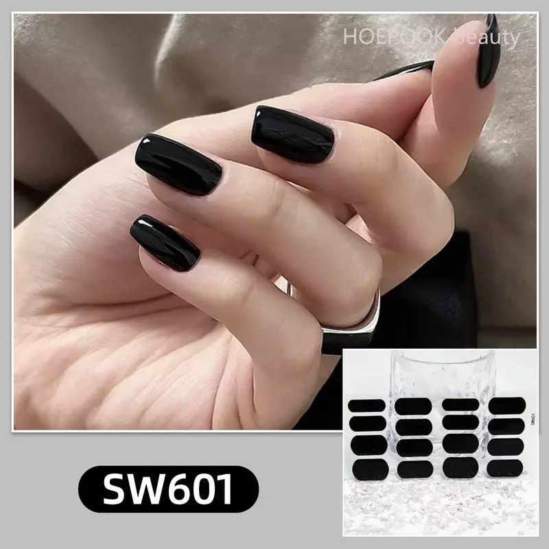 Adesivi per unghie in Gel di colore solido adesivi per Nail Art di moda semplice copertura completa semplice adesivo impermeabile per donne e ragazze