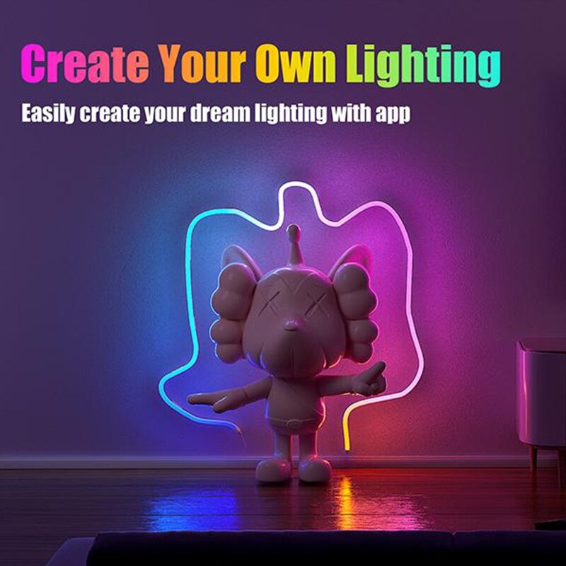 Luce al Neon da 3 metri con App di strisce luminose fai-da-te per il controllo della sincronizzazione della musica, giochi, soggiorno, decorazione della camera da letto