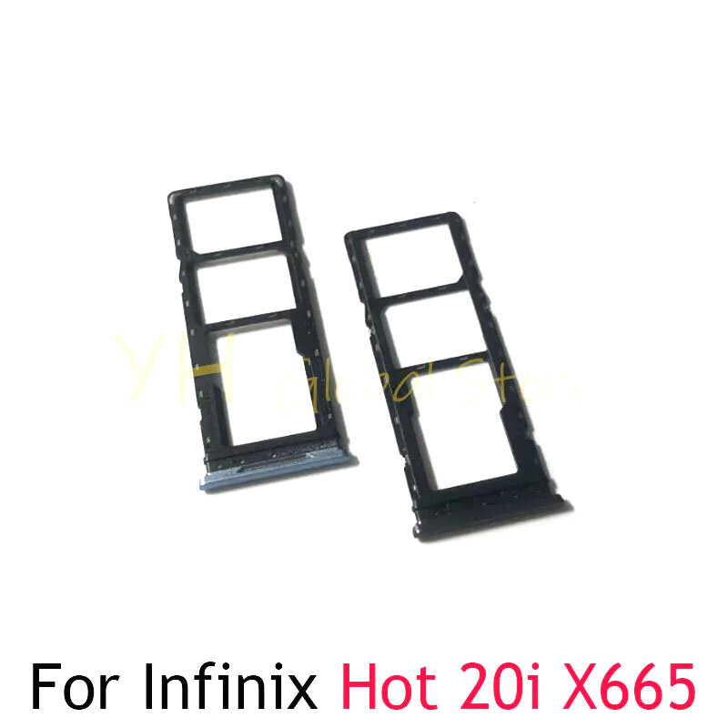 Porta-cartões SIM para infinix hot 12i 20i, x665b, x665c, x665e, x665, bandeja, peças de reparação, 10 peças