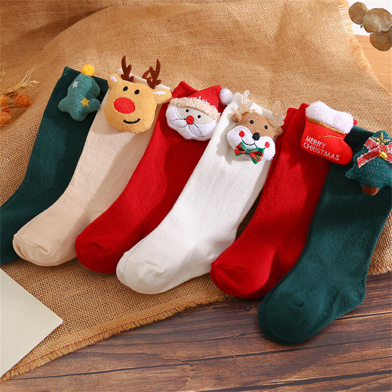 Kids Children's Socks For Girls Boys Non-Slip Print Cotton Toddler Baby Christmas Socks For Newborns Infant Short Socks Clothing
