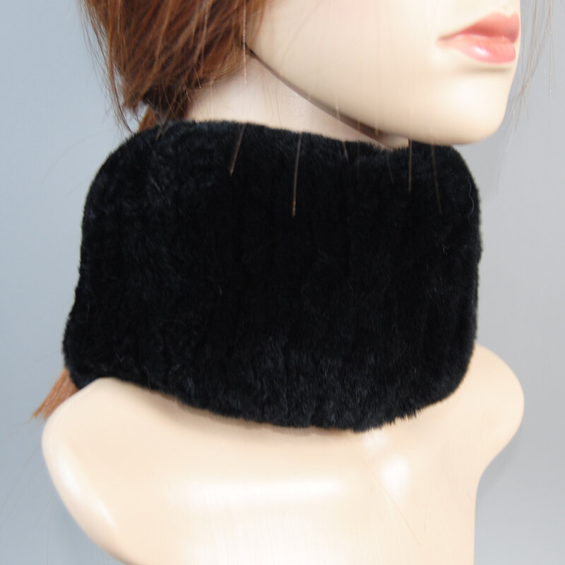Women Headband Winter Autumn Elastic Real Rex Rabbit Fur Neck Scarf For Girls Hair Band Ladies Fashion New Design