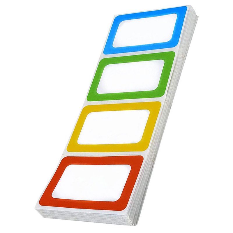 Etichette per scatole adesive con nome da 200 pezzi Nametags Desktop Office Organizing adesivi per piastre in rame scuola + forniture