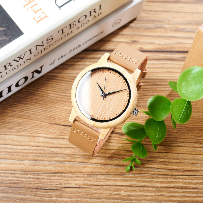 보보 버드 여성 시계, 남성 쿼츠 시계, 대나무 나무 커플 손목 시계, 선물 아이템, 드롭 배송