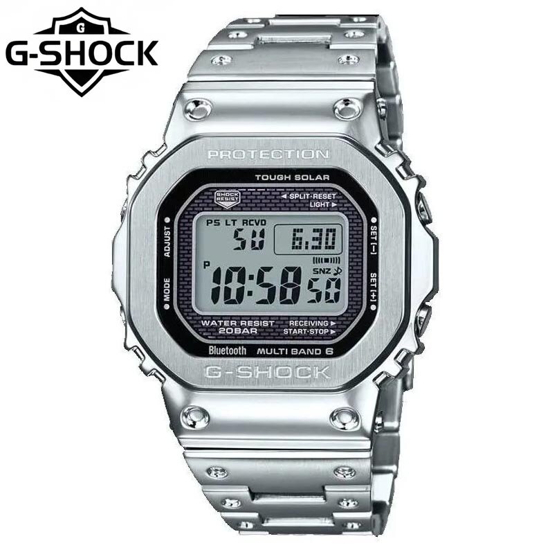 G-SHOCK ใหม่นาฬิกาผู้ชายซีรีย์ GMW-B5000กล่องโลหะกันน้ำแฟชั่นของขวัญนาฬิกาข้อมือผู้ชายจับเวลามัลติฟังก์ชั่นพลังงานแสงอาทิตย์