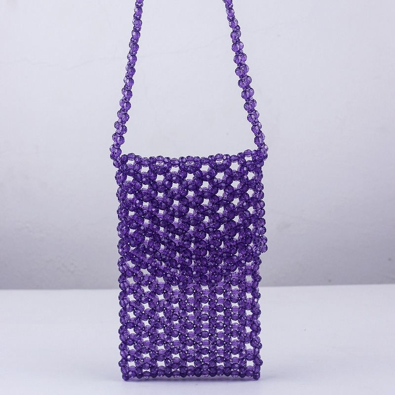 Ins одна и та же нишевая акриловая разноцветная открытая женская сумка-мессенджер модная сумка ручной работы с бисером