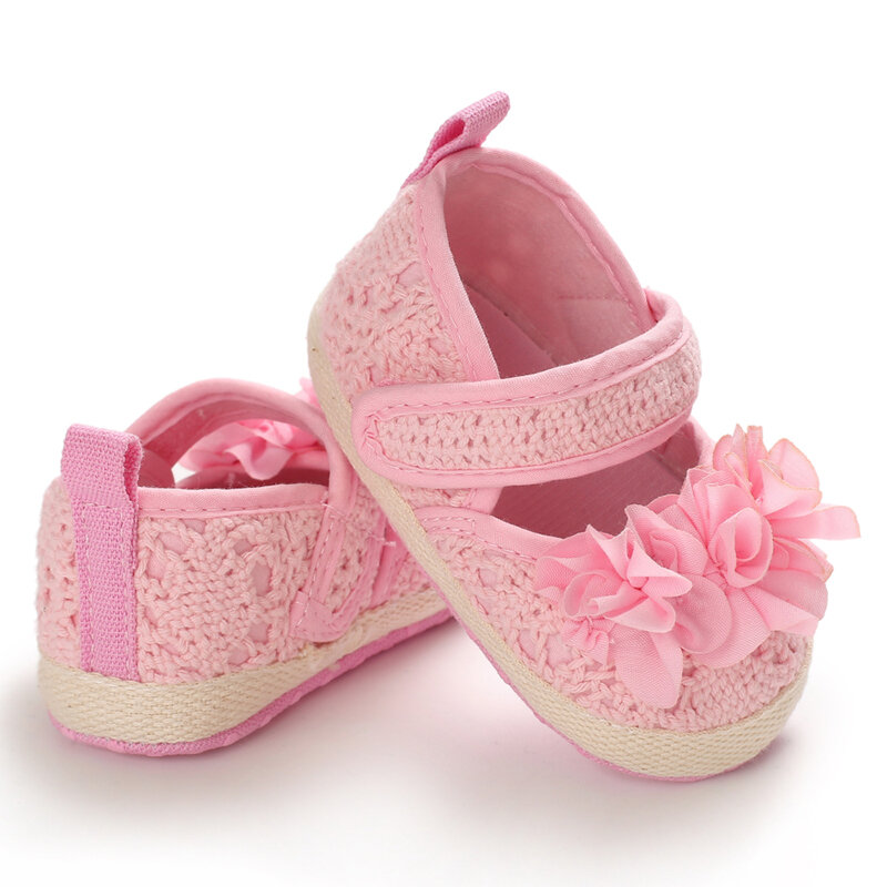 Zapatos de fondo de tela antideslizantes para bebé recién nacido, zapatos de princesa informales elegantes, zapatos para primeros pasos, moda clásica, Rosa