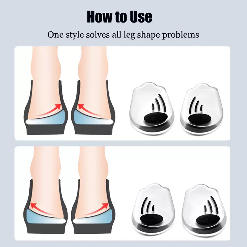 Palmilhas Ortopédicas de Silicone Magnético para Sapatos Homens Mulheres Fascite Plantar Alívio O/X Pernas Joelho Varus Correção Pés Almofadas de Salto
