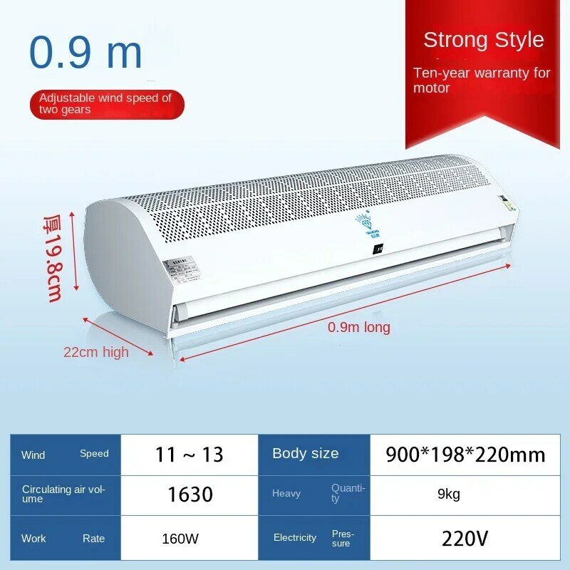 220V Diamond Strong Wind Air Door with Low Noise for Commercial Shop and Restaurant Use