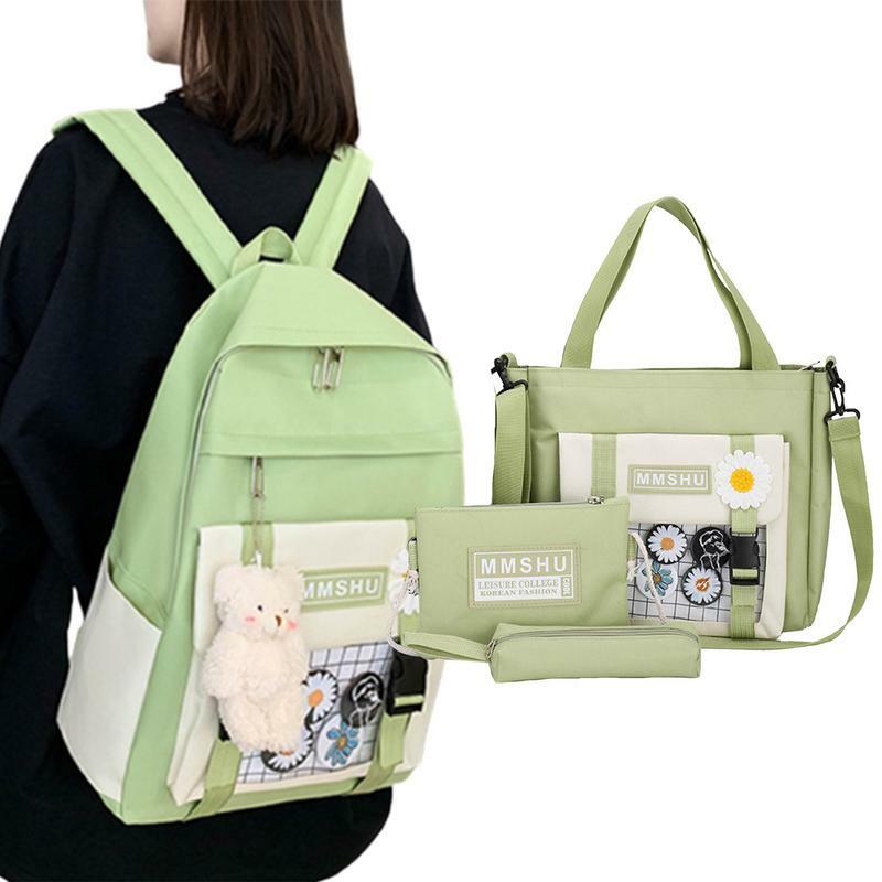 Bonito kawaii mochila grande capacidade saco de escola japonês 4 pçs saco de escola japonês bonito kawaii mochila para a escola