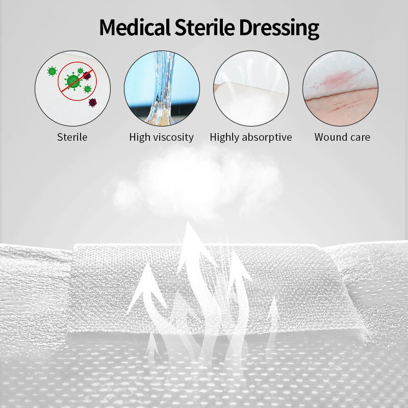 7*6cm 10pcs Medical Non-woven Adhesive Wound Dressing First Aid Bandage Breathable Hypoallergenic Dressing Fixing Plaster