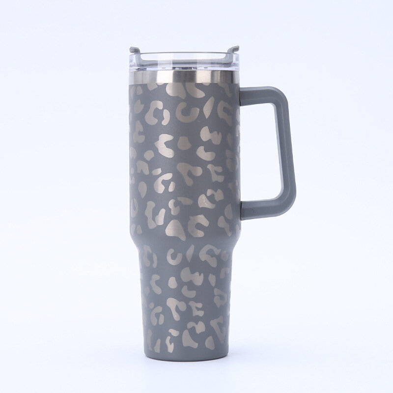 Griff Stroh deckel Kaffeetasse Edelstahl vakuum isolierte Auto tasse doppelwandige thermisch gefrorene Reise tasse