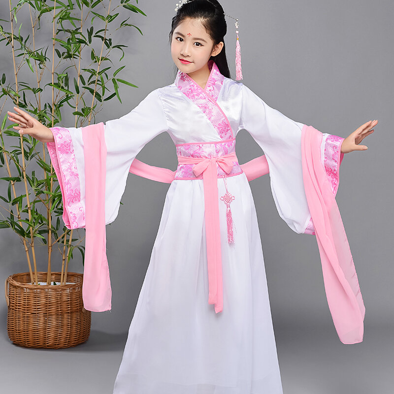 Roupas chinesas Hanfu para crianças, Lady Stage Costume, Vestido chinês antigo Hanfu, Roupas nacionais