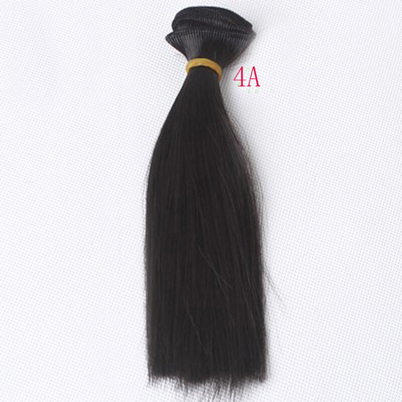 Peruca lisa de cabelo grosso, 1 peça de 25*100cm flaxen café preto marrom, cor natural para boneco liso, cabelo grosso para 1/3 1/4 1/6 bjd diy