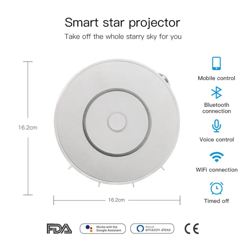 Умный ночник Tuya с Wi-Fi, светодиодный проектор «звездное небо», работает с приложением Google Home