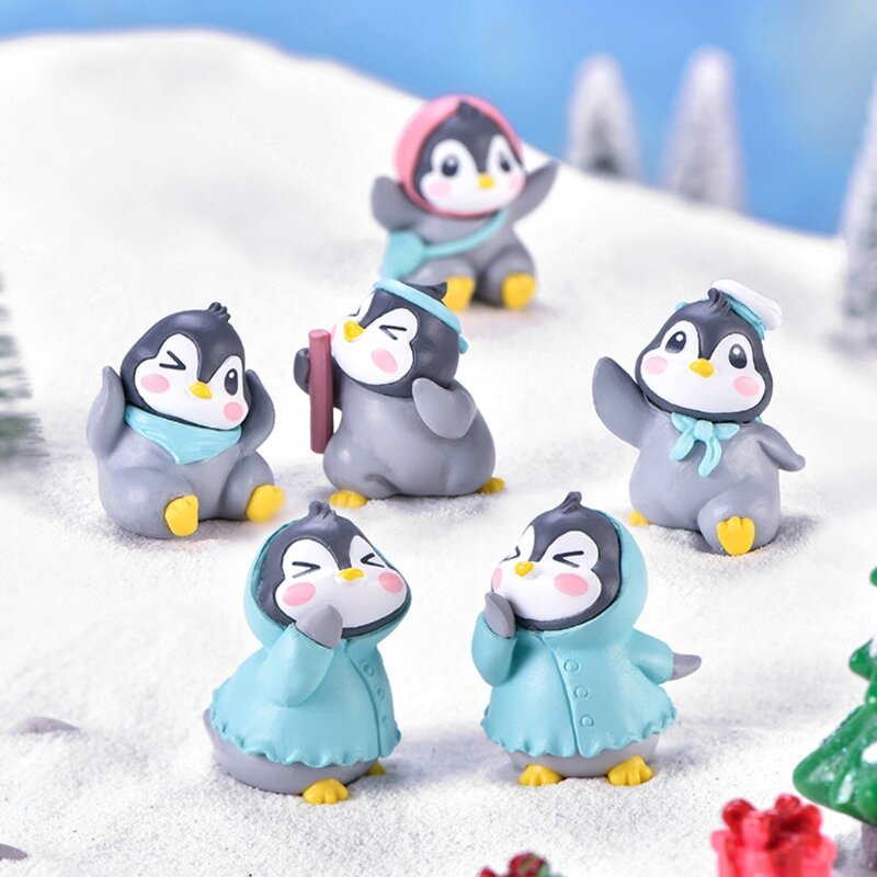 Mini Figurines pingouin taille Portable 1.3 pouces, pour Collection d'ornements réservoir/étang