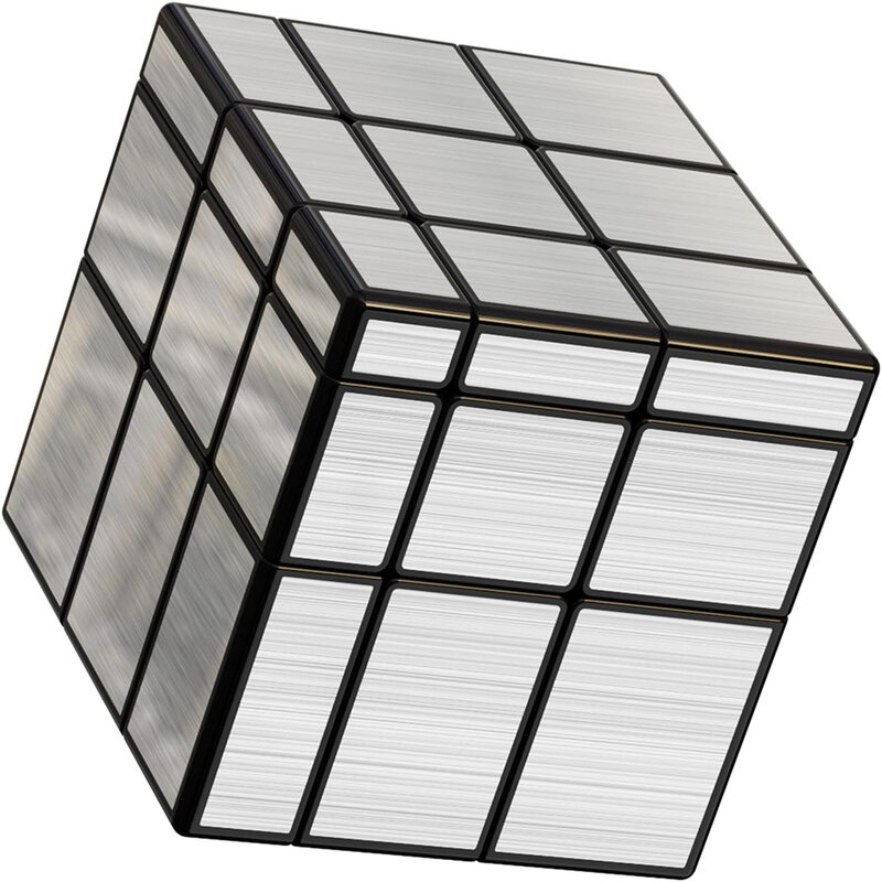 QIYI stiker kubus cermin 3x3x3, mainan kubus Puzzle profesional, stiker emas perak, kecepatan ajaib halus cepat