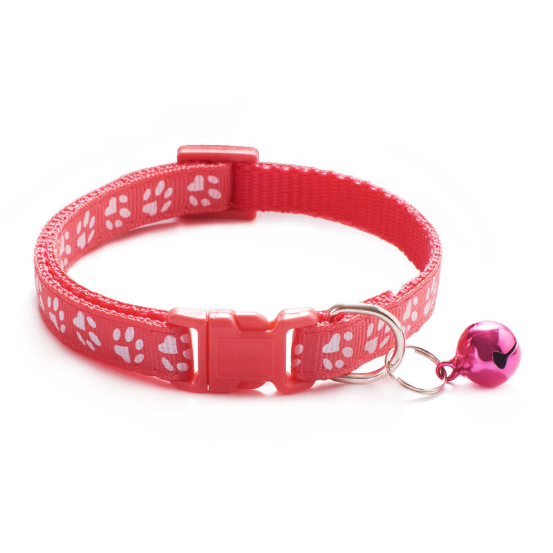 Habo Kragen mit Glocke Cartoon Fußabdruck bunte Hund Welpen Katze Zubehör Kätzchen Kragen verstellbare Sicherheit Glocke Ring Halskette