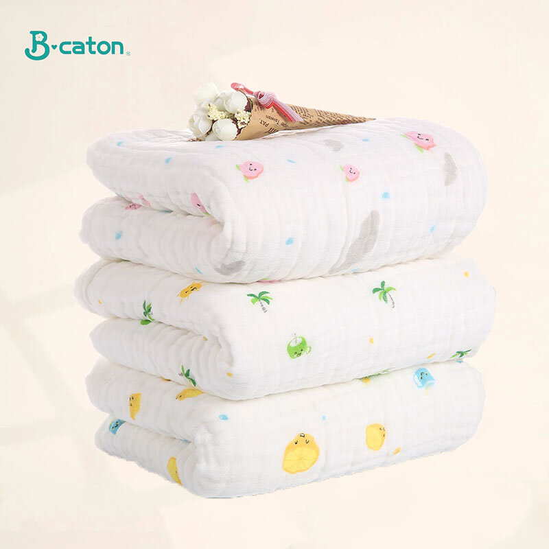 Toalla de baño para bebé, 100% algodón, manta para recién nacido, bata de baño de 6 capas, paño de gasa, envoltura infantil