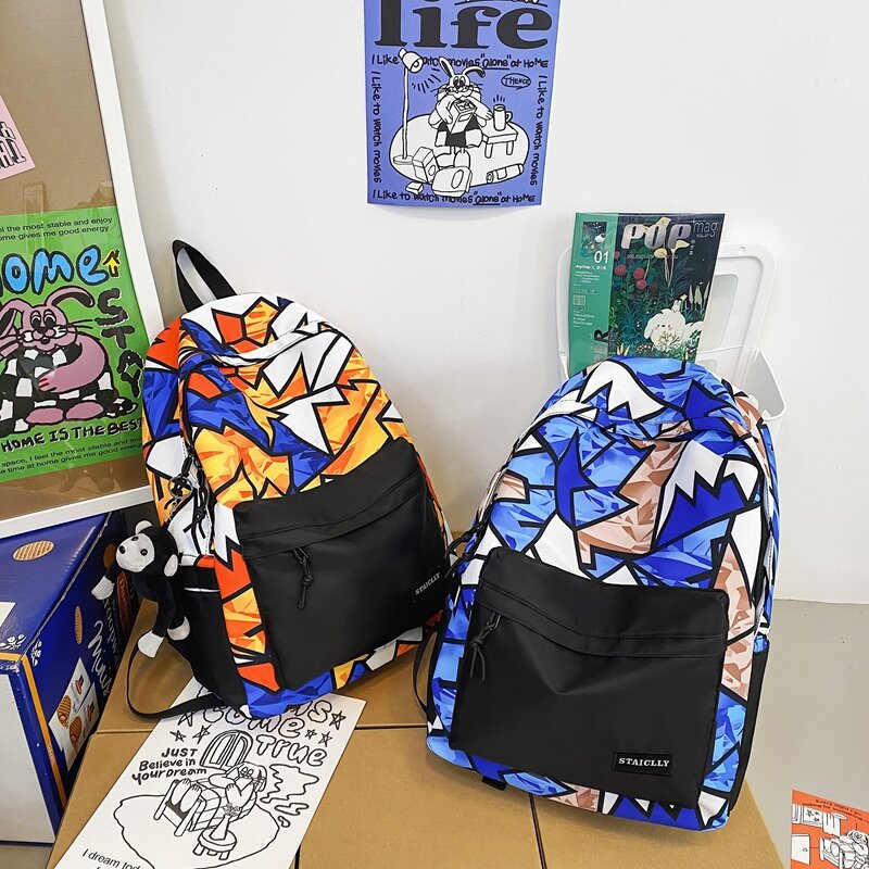 Женский студенческий рюкзак с граффити, милые дорожные школьные ранцы для девушек, модные классные женские рюкзаки для колледжа, модная сумка для ноутбука и учебников