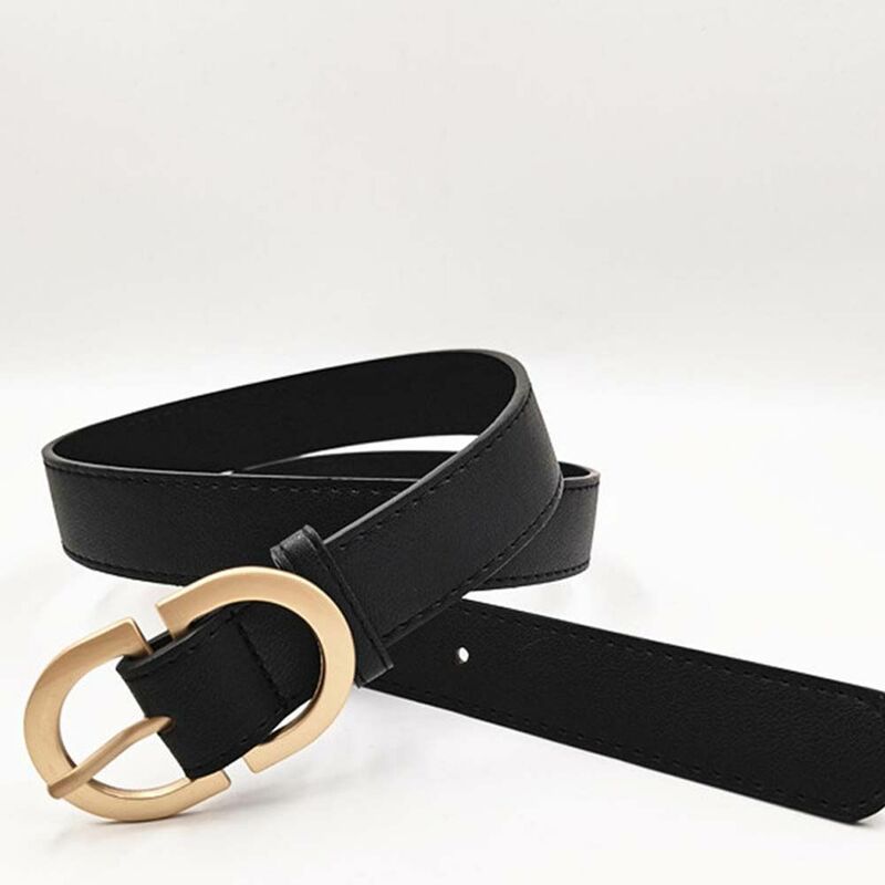 Ceinture en cuir PU pour femme, sangle de taille coréenne, ceinture femme, jupe ronde, décorations en alliage de structure, largeur simple, tendance