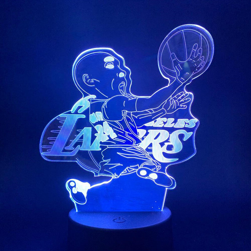 Звезда для регби, 3D ночная версия, баскетбольный плеер, 3D статуя, модель ламп, иллюзия, светильник 7/16 цветов, вариации для фанатов мячей, подарок, Декор