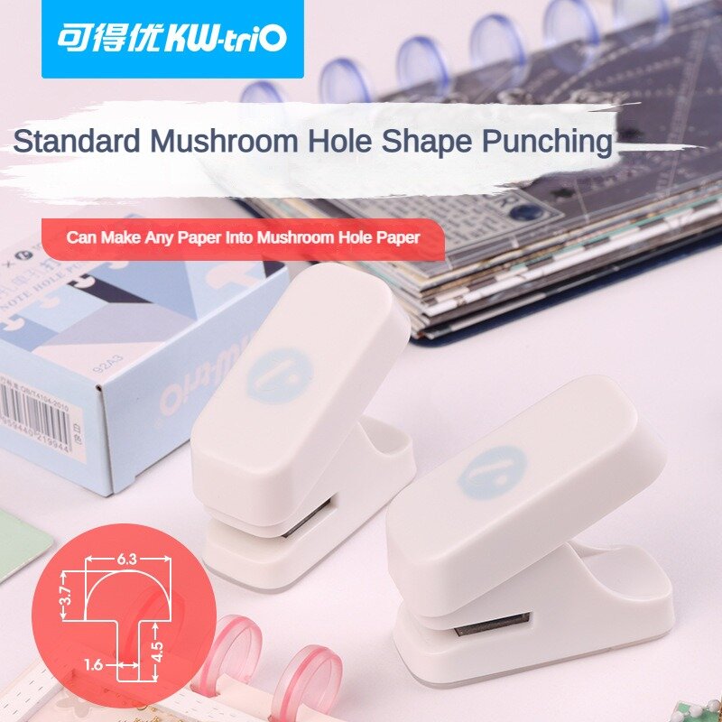 Mini 1 Hole Mushroom Hole Puncher Disc Ring Binding Cutter T-type Paper Puncher Craft DIY Tool Office School Supplies Stationery