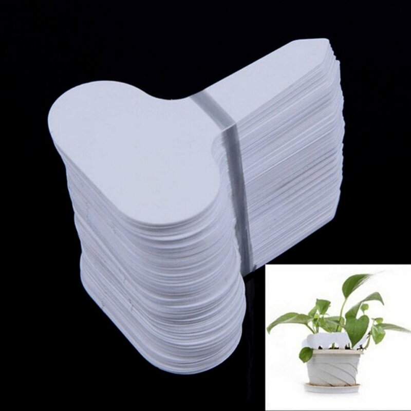 100Pcs T-Type Plant Label Markers Waterproof PVC Garden Plants Classification Sorting Sign Tags Plant Nursery Markers Label