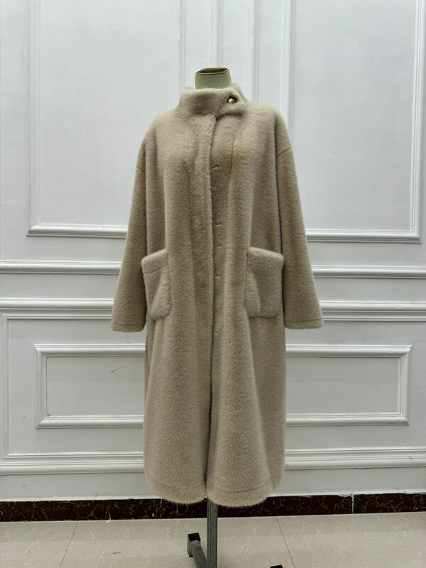 Fangtai Luxusmarke Mode Kunst pelz Mantel Jacke Frauen 2024 Winter lose übergroße lange flauschige Mantel Oberbekleidung Kostenloser Versand